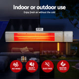 Mounting accessories and screws supplied with the infrared heater