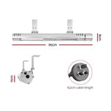 95 cm silver strip heater shown at an angle with swivel brackets