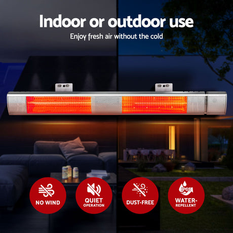 Mounting accessories and screws supplied with the infrared heater