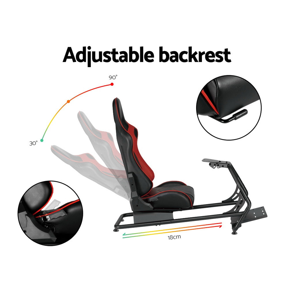Artiss Racing Simulator Cockpit — Premium Steel and PVC Leather — Allure Home Collections