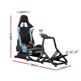 Artiss Racing Simulator Cockpit with Steering Wheel Stand — Blue — Allure Home Collections