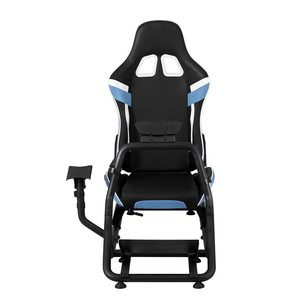 Artiss Racing Simulator Cockpit with Steering Wheel Stand — Blue — Allure Home Collections