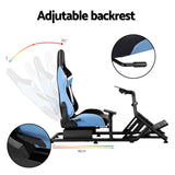 Artiss Racing Simulator Cockpit with Steering Wheel Stand — Blue — Allure Home Collections