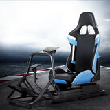 Artiss Racing Simulator Cockpit with Steering Wheel Stand — Blue — Allure Home Collections