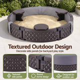 Round sandpit bottom liner detail