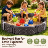 Round sandpit outdoor setup