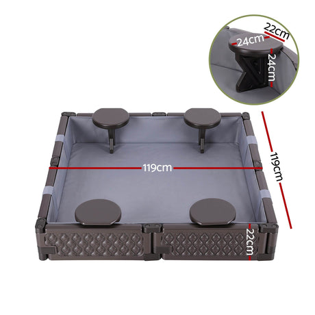 Square sandpit corner seat detail