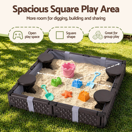 Square sandpit top view