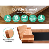 Wooden square sandpit with foldable bench seats