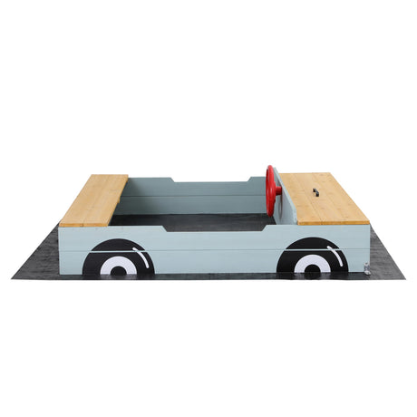Wooden car sandpit bonnet storage compartment
