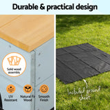 Wooden car sandpit outdoor setup