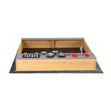 Wooden sandpit mud kitchen stove knobs