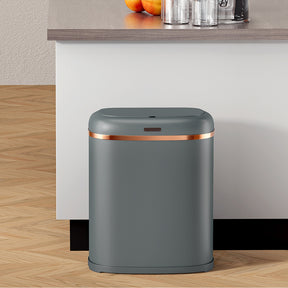 Queenstown grey steel 38L motion sensor kitchen bin in a modern kitchen