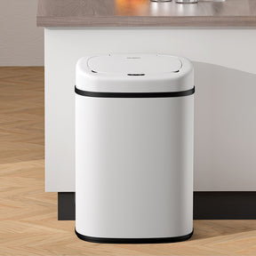 Queenstown white steel 82L motion sensor kitchen bin in a modern kitchen