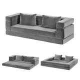 Elodie Velvet Sofa Bed, Grey, view 2