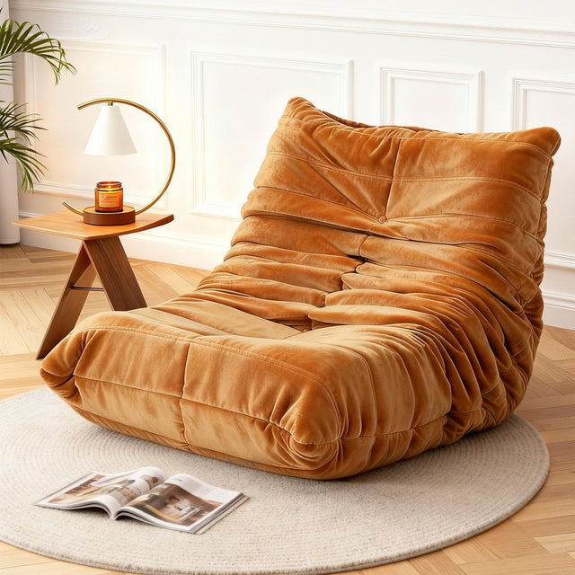 Avela Velvet Floor Lounge, Brown