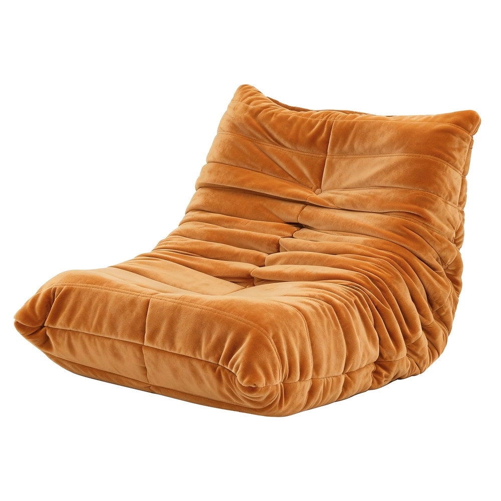 Avela Velvet Floor Lounge, Brown, view 2