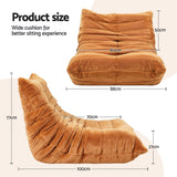 Avela Velvet Floor Lounge, Brown, view 4
