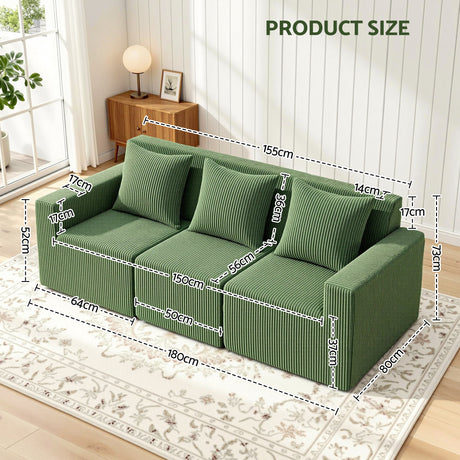 Marlowe Three Seater Modular Sofa Bed, view 4