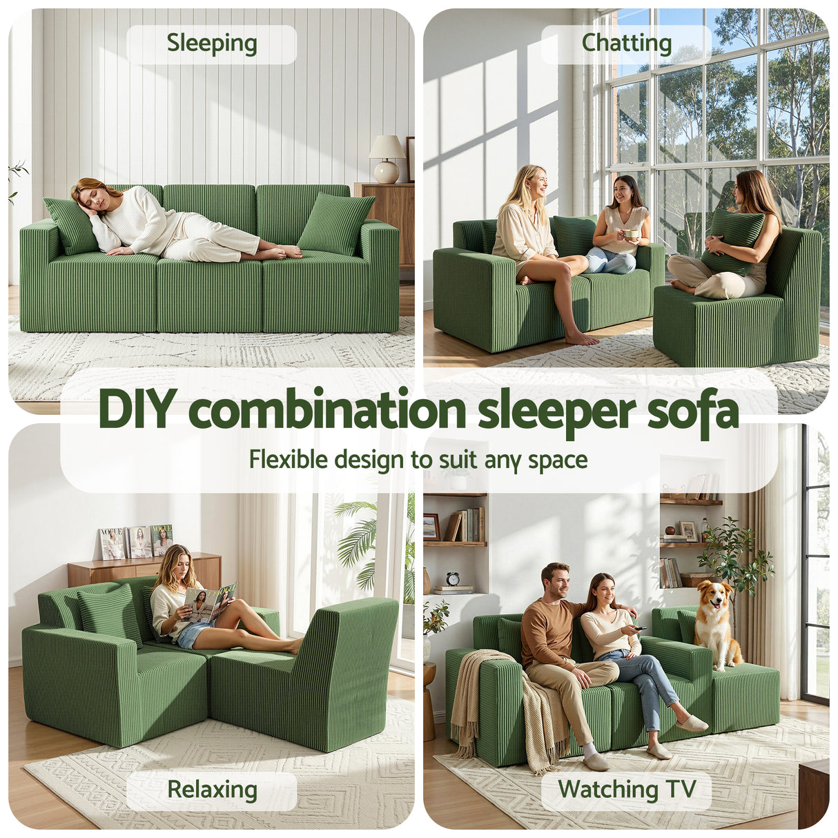 Marlowe Three Seater Modular Sofa Bed, view 5