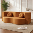 Estartit Orange corduroy sofa bed in a modern living room