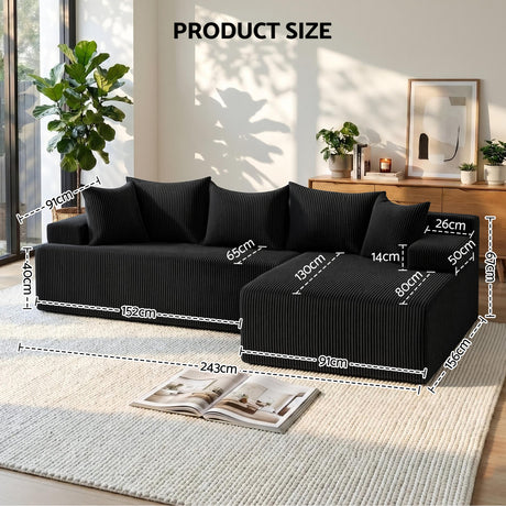 Marlowe L Shaped Four Seater Modular Sofa, view 4