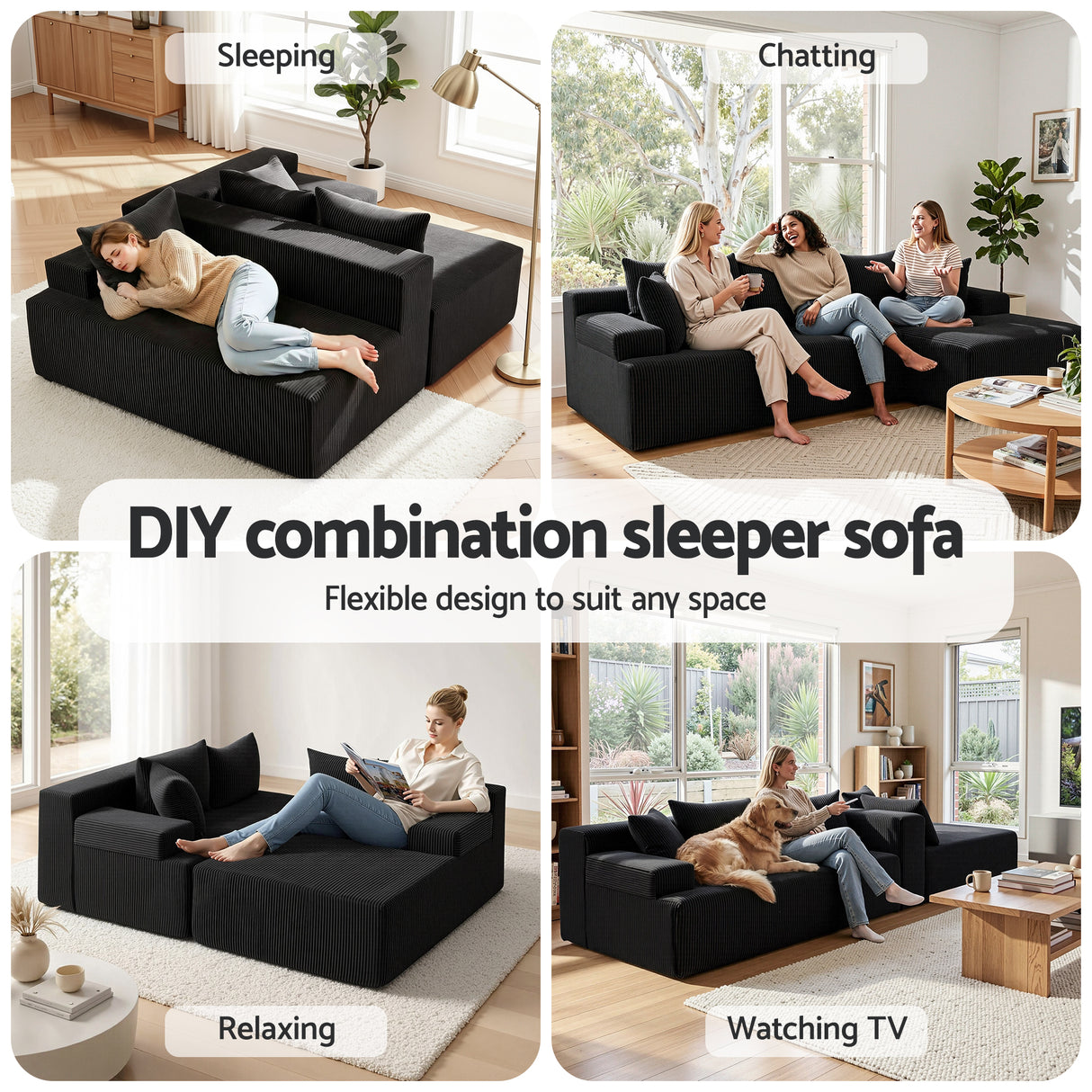 Marlowe L Shaped Four Seater Modular Sofa, view 5