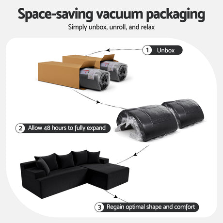 Empuries 4 Seater Modular Sofa, Black