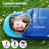 Weisshorn Kids Sleeping Bag Set of 2, Single 172cm, Thermal, Camping Hiking