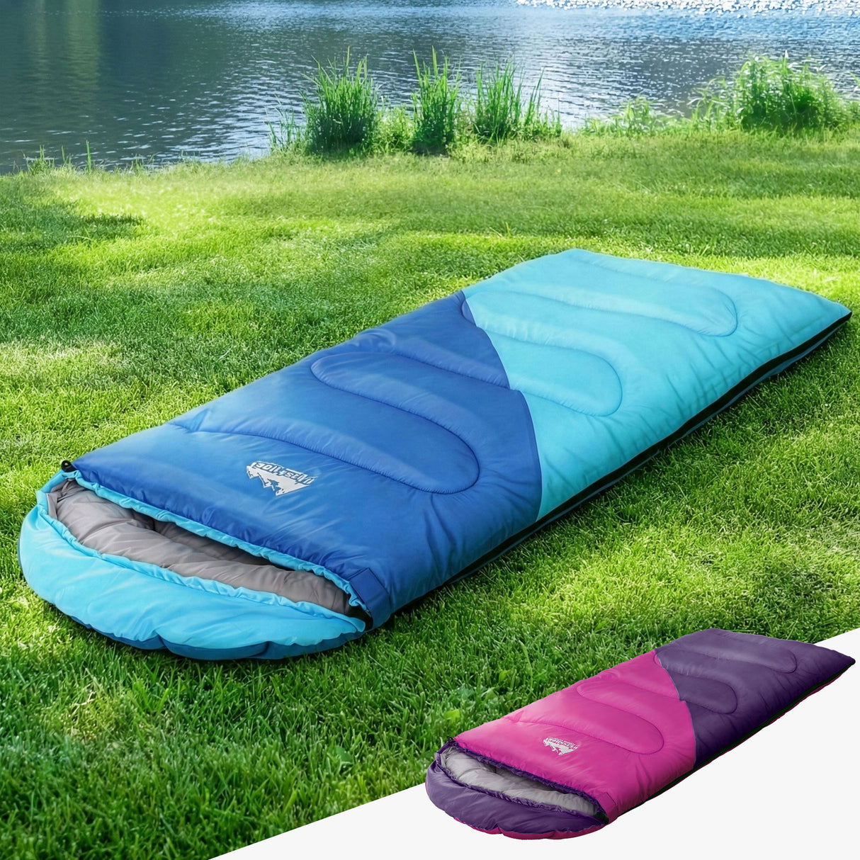 Weisshorn Kids Sleeping Bag Set of 2, Single 172cm, Thermal, Camping Hiking