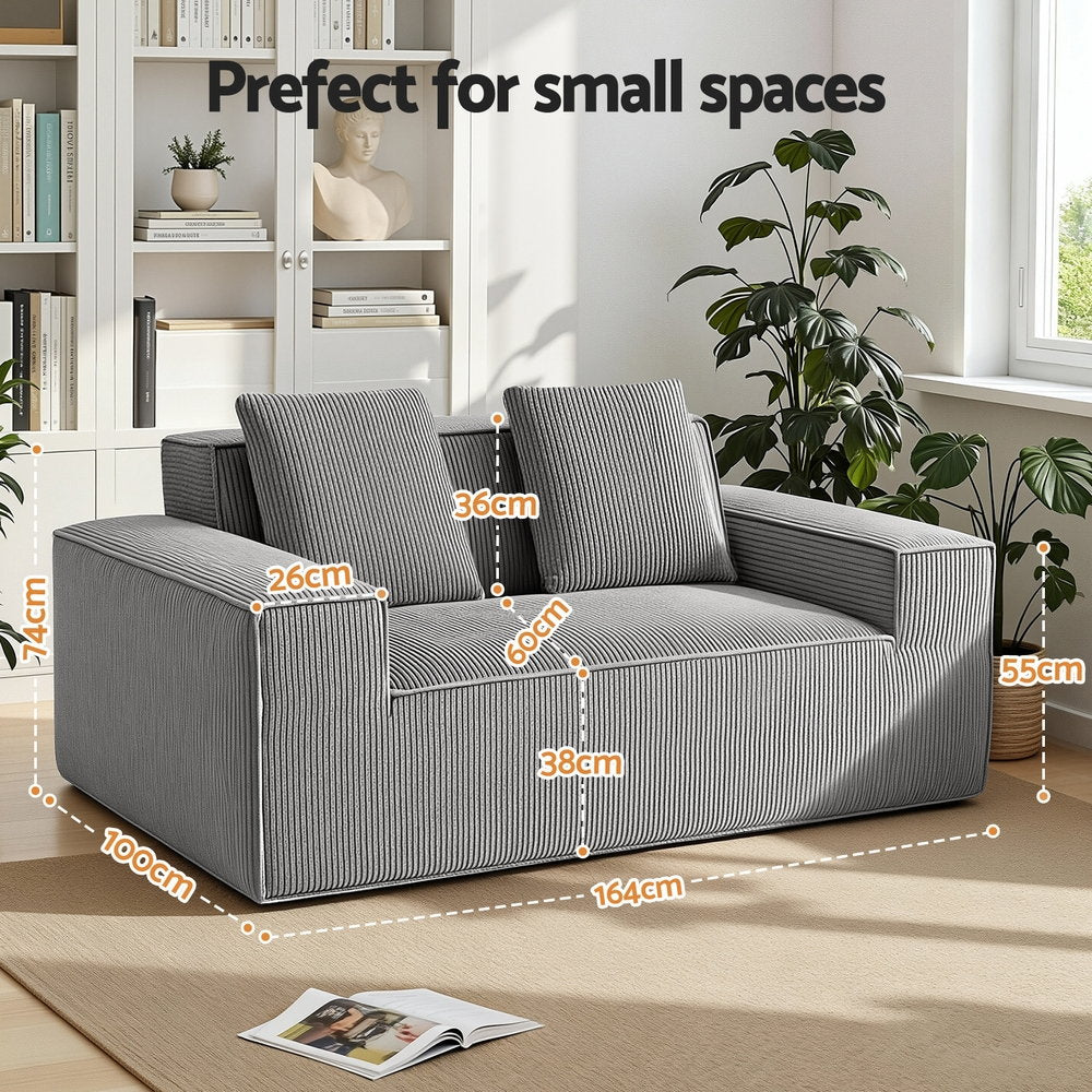 Alfaz 2 Seater Sofa, Grey