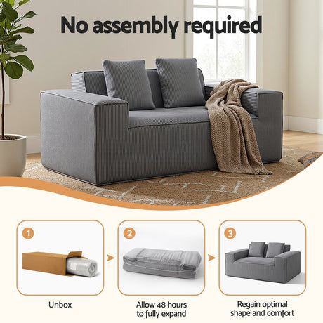 Alfaz 2 Seater Sofa, Grey