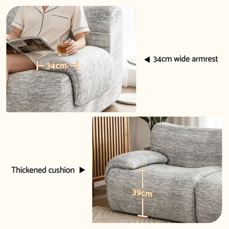 Nova Two Seater Modular Sofa, Light Grey, view 9