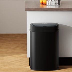 Rotorua black 50L automatic sensor kitchen bin in a modern kitchen