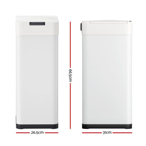Rotorua white 50L automatic sensor kitchen bin in a modern kitchen
