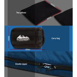 Weisshorn Double Sleeping Bag with Pillow, -10°C, Thermal, Blue