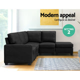 Artiss 5-Seater Modular Sofa Chaise Set — Dark Grey, Configurable — Allure Home Collections