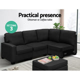 Artiss 5-Seater Modular Sofa Chaise Set — Dark Grey, Configurable — Allure Home Collections