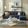 Tamariu Dark Grey linen modular sofa in a modern living room
