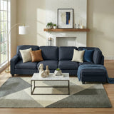 Tamariu Dark Grey linen modular sofa in a modern living room