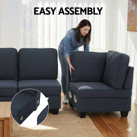 Tamariu 5 Seater Modular Sofa, Dark Grey