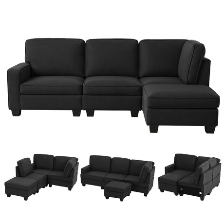 Artiss Modular Sofa Chaise Set 4 Seater Dark Grey — Allure Home Collections