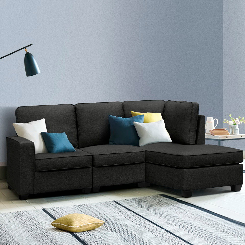 Artiss Modular Sofa Chaise Set 4 Seater Dark Grey — Allure Home Collections