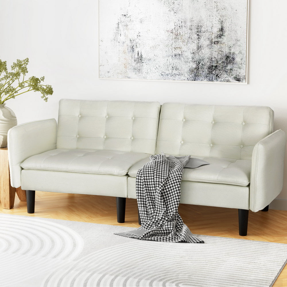 Artiss Serena 3 Seater Sofa Bed - Beige