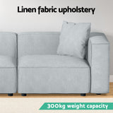 Artiss ALVIN 2-Seater Modular Sofa Chaise — Soft Linen, Grey — Allure Home Collections