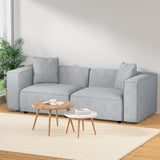 Artiss ALVIN 2-Seater Modular Sofa Chaise — Soft Linen, Grey — Allure Home Collections