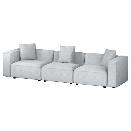 Artiss ALVIN 3-Seater Modular Sofa Chaise — Soft Linen, Grey — Allure Home Collections