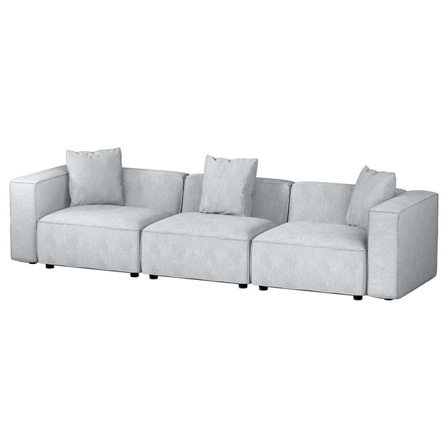 Artiss ALVIN 3-Seater Modular Sofa Chaise — Soft Linen, Grey — Allure Home Collections