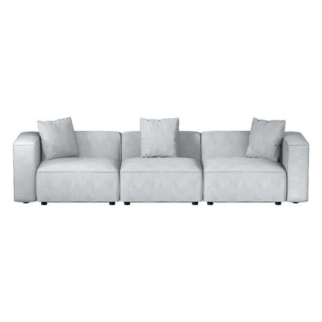 Artiss ALVIN 3-Seater Modular Sofa Chaise — Soft Linen, Grey — Allure Home Collections