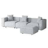 Artiss ALVIN 4-Seater Modular Sofa Chaise Set — Soft Linen, Grey — Allure Home Collections